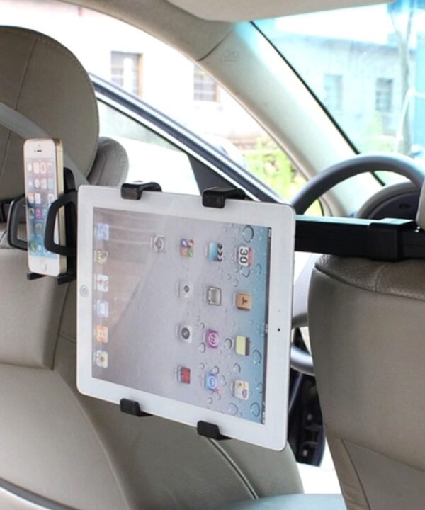 IMOUNT Car Headrest Mount 2 in 1 Car Back Seat Headrest Mount Tablet and Phone Holder with 360 Degree Adjustable Rotatio, For iPhone, Galaxy, Huawei, Xiaomi, Sony, LG, HTC, Google and other Smartphones, iPad, Tablet, Phone