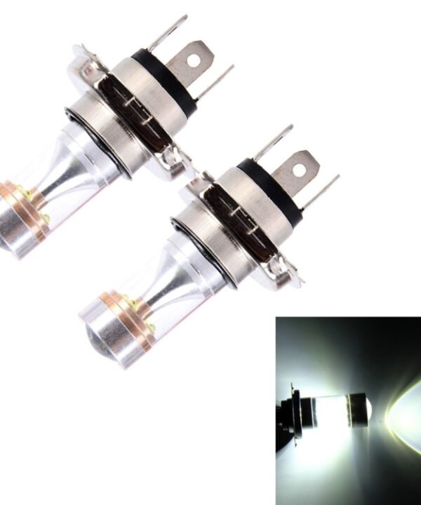 2 PCS H4 350 LM 6000K 30W White Light 6 LED Car Fog Light Bulb, DC 12V