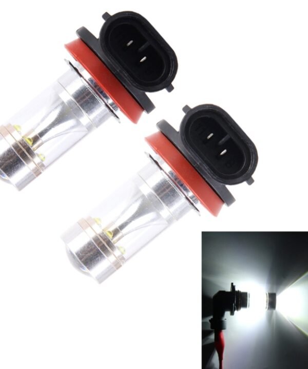 2 PCS H8/H11 30W 350 LM 6000K  White Light 6 LED Car Fog Light Bulb, DC 12V