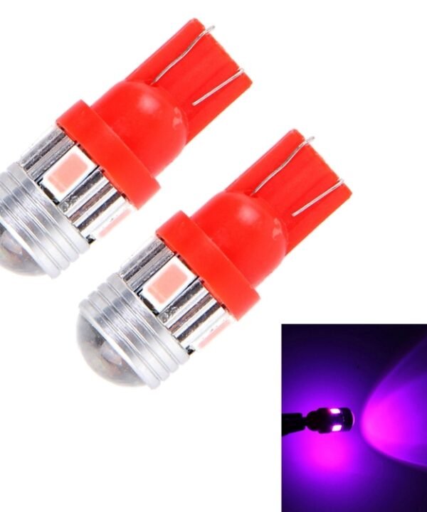 2 PCS T10 3W 6 LED SMD 5630 Pink Light Clearance Light.DC 12V.