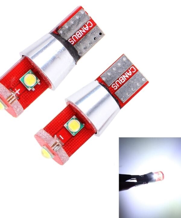 2 PCS T10 800 LM 6000K 10W 3 LED White Light Clearance Light.DC 12V.