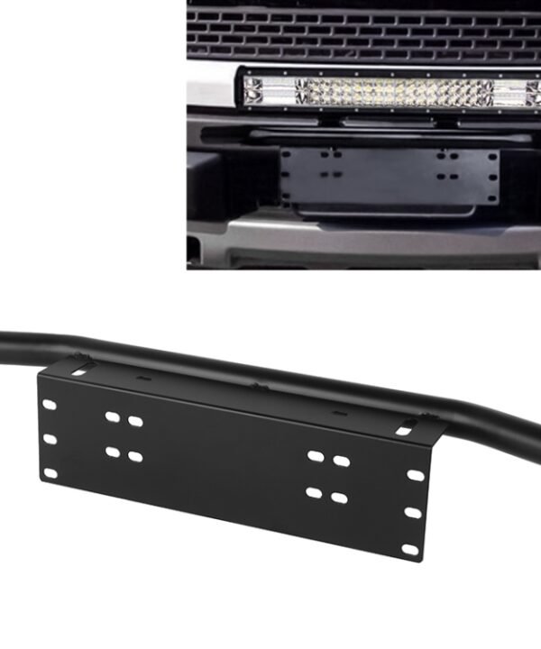 Universal License Plate Bumper Frame for Off-Road Jeep LED Work Light Bar Mounting Bracket with Front Bucket, Universal License Plate Bumper Fram, Universal License Plate Bumper Frame