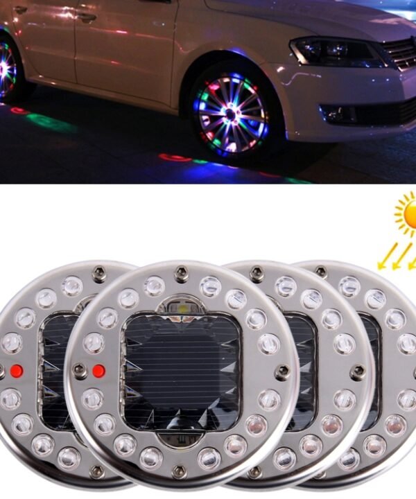 4 PCS Solar High Power Car LED Colorful Wheel Lights, 4 PCS Colorful Wheel Lights