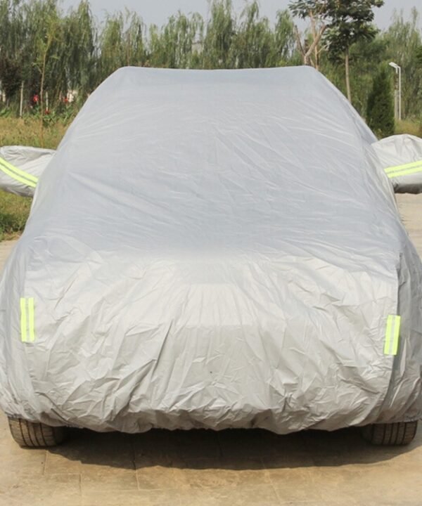 Oxford Cloth Anti-Dust Waterproof Sunproof Flame Retardant Breathable Indoor Outdoor Full Car Cover Sun UV Snow Dust Resistant Protection SUV Car Cover with Warning Strips, Fits Cars up to 5.1m(199 inch) in Length
