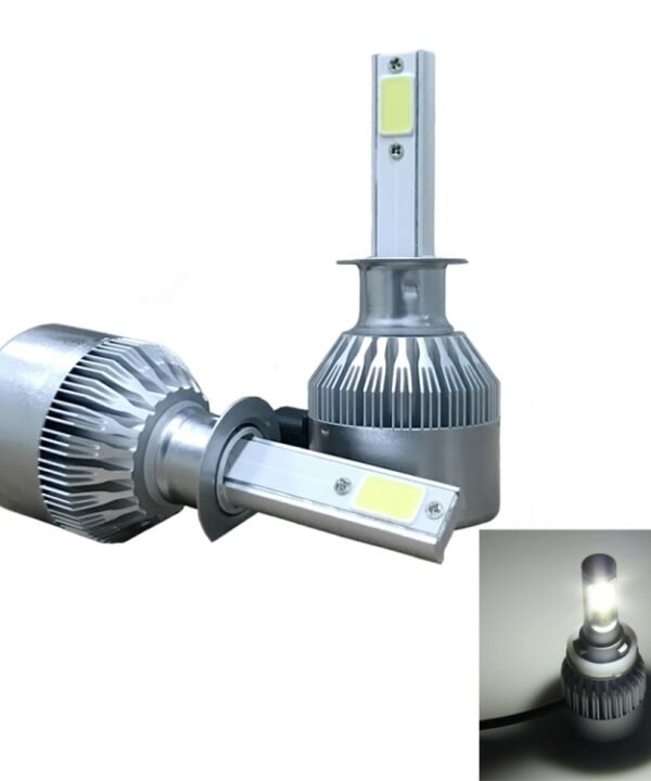 2pcs H1 18W 1800LM 6000K Waterproof IP68 Car Auto LED Headlight with 2 COB LED Lamps, DC 9-36V, H1