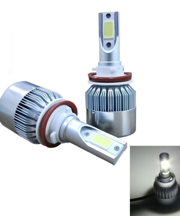 2pcs H8/H11 18W 1800LM 6000K Waterproof IP68 Car Auto LED Headlight with 2 COB LED Lamps, DC 9-36V, H8/H11