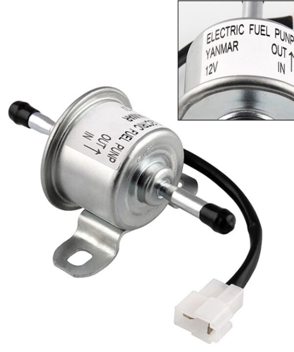 DC12V Car 90L/H In-Line Injection Fuel Pump External Electric Fuel Pump Flow 129612-52100 for Yanmar 4TNV88 Hitachi Mini Excavator