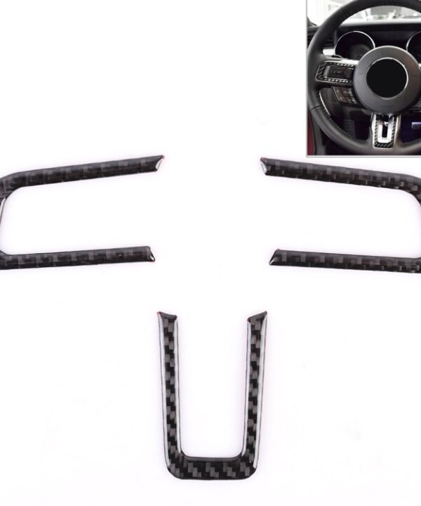 3 PCS Car Steering Wheel Button Decorative Sticker for Ford Mustang 2015-2020