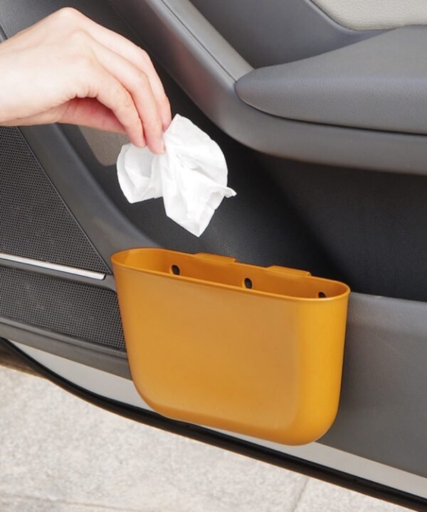 Car Cup Holder Garbage Can Portable Vehicle Trash Can Bin Rubbish Bin Organizer Car-mounted Trash Car Storage Box
