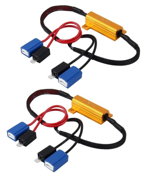 2 PCS H1 / H3 Car Canbus Error Canceller Decoder Load Resistor LED 50W 8 Ohm No Blinking Decoder Heat Resistance Aluminum Case Heat Sink High Power Metal Shell Resistance