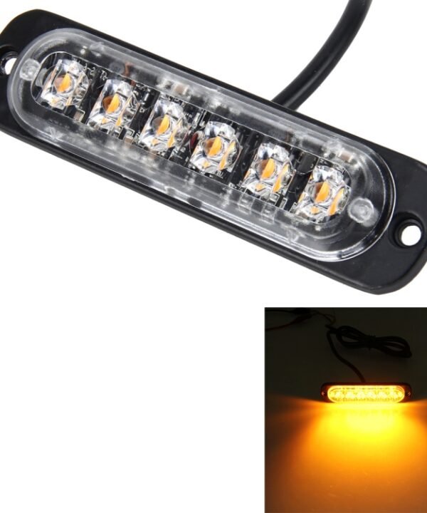 DC 12V-24V 2W 6LEDs SMD-2835 Lamps 17 Flash Patterns 3 Lines Car Flash Lamp Waterproof Car Truck Emergency Strobe Flash Warning Light, Cable Length: 90cm, 6LEDs