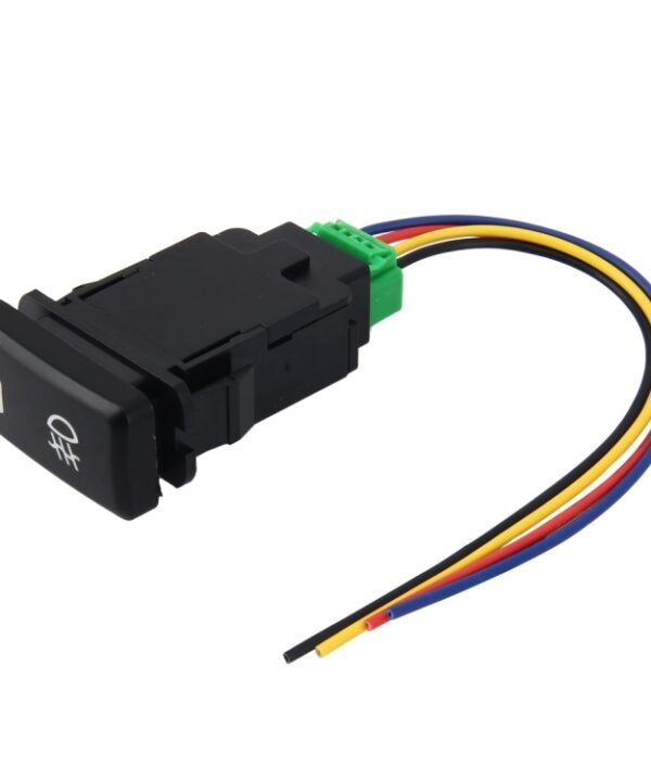 Car Fog Light Lamp Indicator 5 PIN On and Off Button Switch Control 4 Cable Auto Car Fog Light 5 Pin Switch On-Off Button Switch for Toyota, Large Size: 6*2.8*1.7cm(Yellow Light)