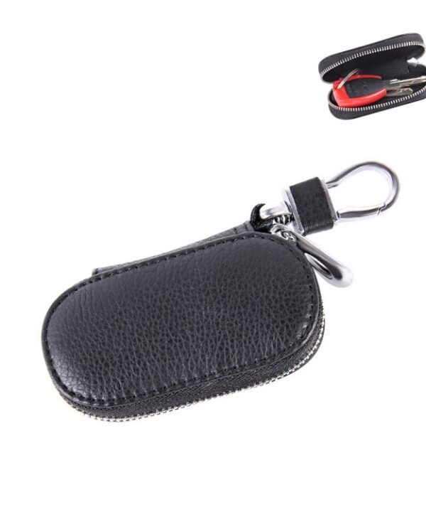 Universal Pure Cow Leather Waist Hanging Zipper Wallets Key Holder Bag (No Include Key)
