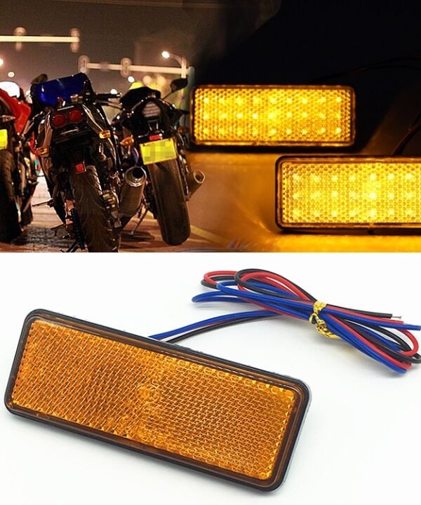 2 PCS Motorcycle Car Trailer DC 12-15V 24-LED Indicator Lamp Reflector Rectangle Marker Tail Light, Light Color: Red (Steady + Flash Lighting)