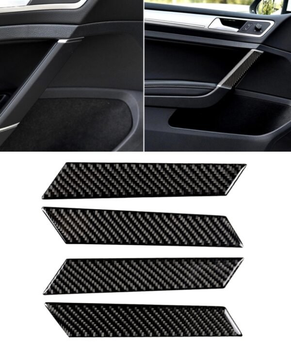 Car Carbon Fiber Door Handle Decorative Sticker for Volkswagen Golf 7 2013-2017