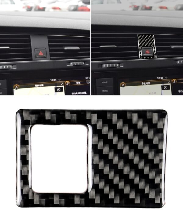 Car Carbon Fiber Emergency Light Frame Decorative Sticker for Volkswagen Golf 7 2013-2017, Left Drive