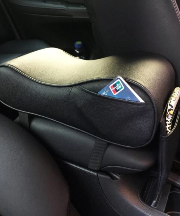 Universal Car PU Leather and Memory Foam Wrapped Armrest Box Car Armrest Box Mat with Phone Holder Storage Bag & Card Slot, with Card Slot (Black), with Card Slot (Black Red), with Card Slot (Beige), with Card Slot (Brown)
