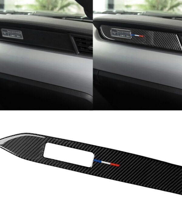 Car USA Color Carbon Fiber Dashboard Decorative Sticker for Ford Mustang 2015-2017, Left Drive