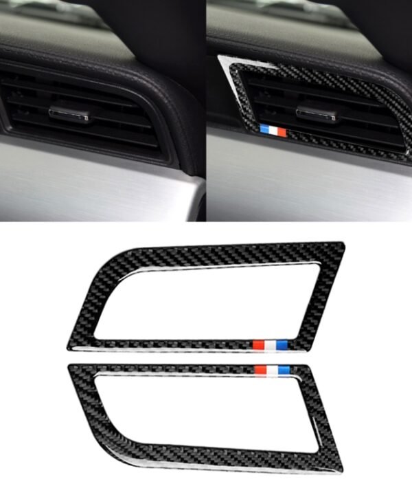 2 PCS Car USA Color Carbon Fiber Side Air Outlet Decorative Sticker for Ford Mustang 2015-2017