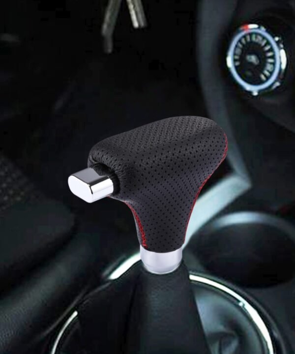 Universal Vehicle Car Black Leather Shifter Cover Manual Automatic Gear Shift Knob