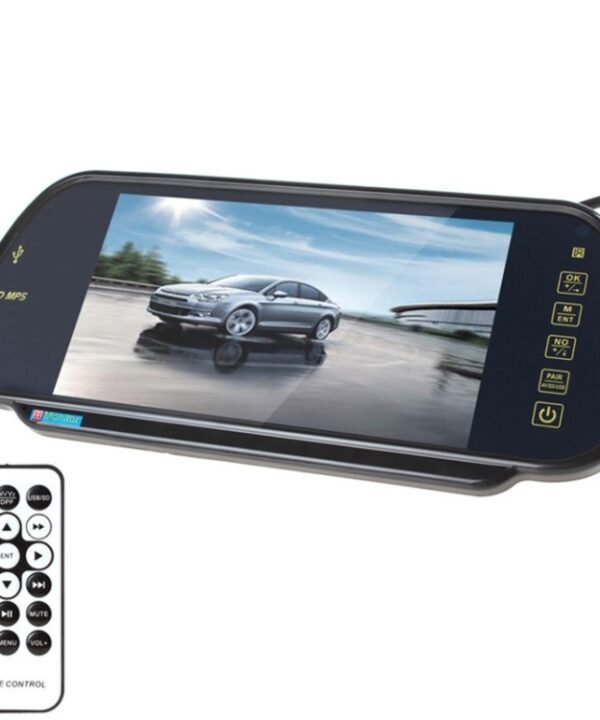 PZ-710 7.0 inch TFT LCD Car Rearview Mirror Monitor with Remote Control, Support Bluetooth / MP5 Player