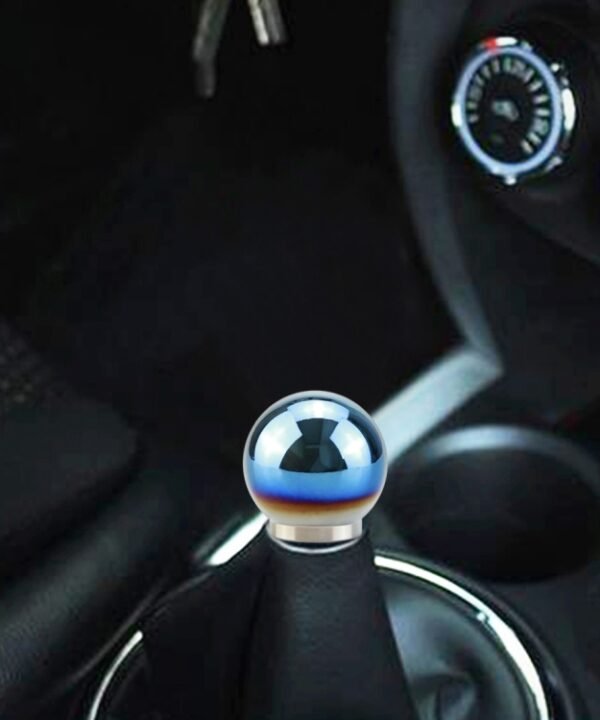Universal Car Blue Ball Shape Aluminum Alloy Gear Shifter Lever Manual Automatic Shift Knob Adapter
