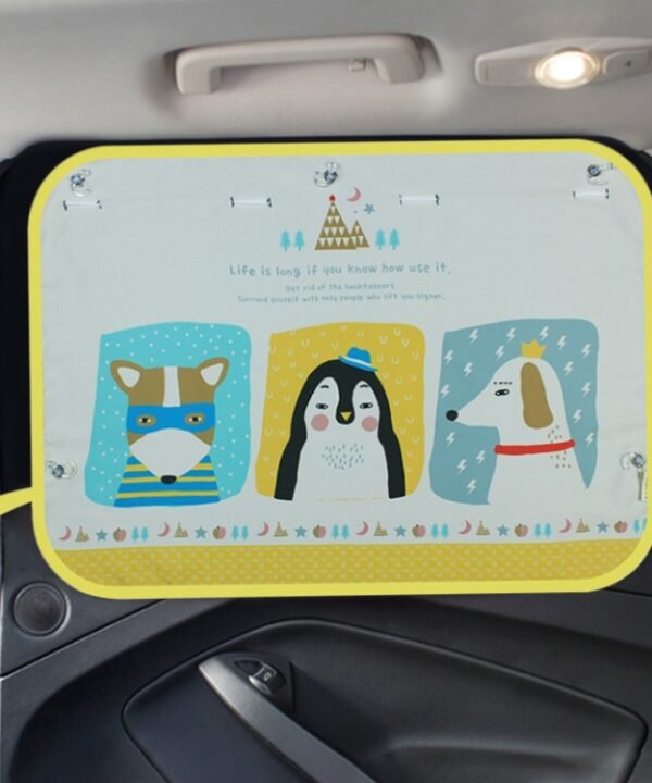 Car Large Rear Window Sunscreen Insulation Window Sunshade Cover, Size: 70*50cm, Zoo, Three Little eagles, Pink Elephant, Little Fox, Underwater World, Deer, Good Friend, Bear, Yellow Penguin, Bears Homes, Happy Elephant, Small Fish, Happy Forest...