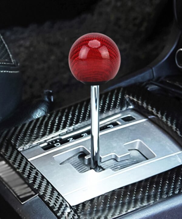 Universal Vehicle Car Shifter Cover Manual Automatic Carbon Fiber Ball Gear Shift Knob, Ball Gear Shift Knob, Black, Silver