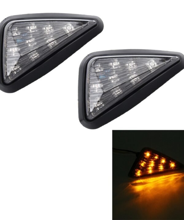 2 PCS Triangle Shape DC 12V Motorcycle 9-LED Yellow Light Turn Signal Indicator Blinker Light