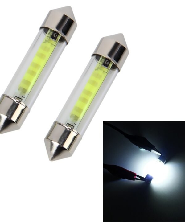 10 PCS 41mm 1W 6000K White Light Car Dome Lamp License LED Reading Light, DC 12V