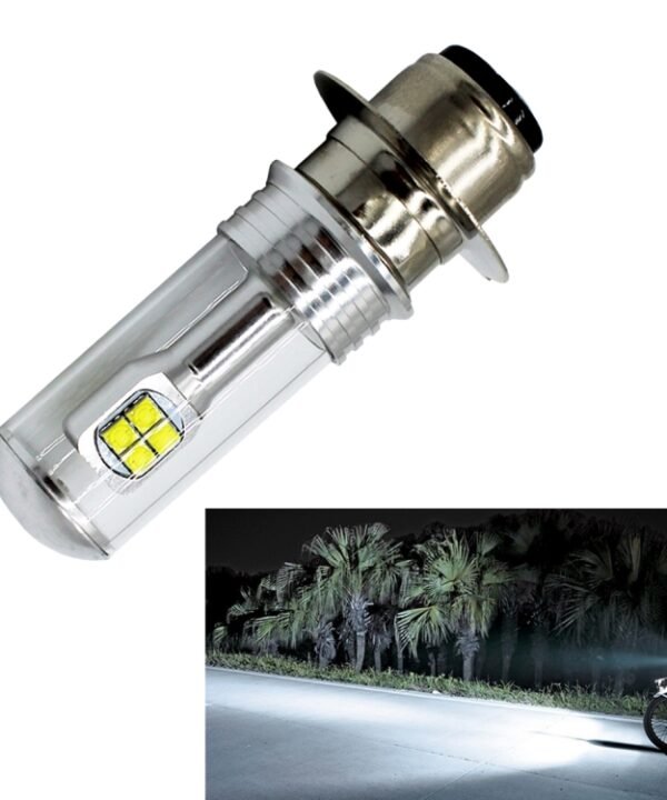 Motorcycle Headlights 750LM 6000K White H6M/P15D 40W 8-LED Bulbs, DC 12-24V