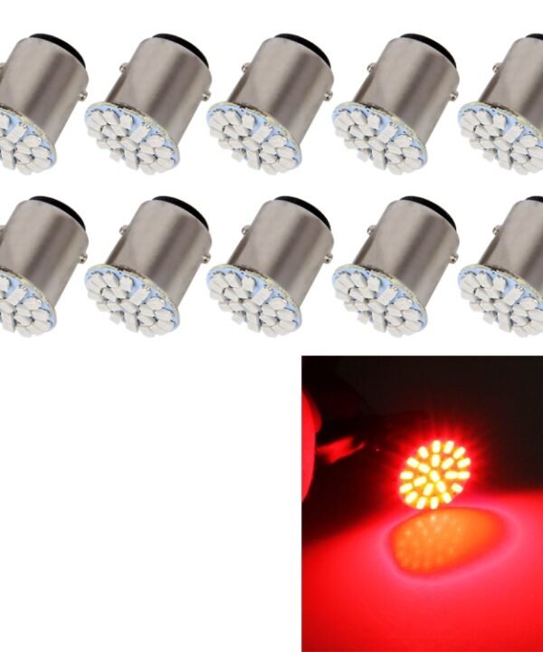 10 PCS Car Auto 1.2W 1157 BAY15D 22-LED Bulbs Brake Light, 1157 Red Light, 1157 Yellow Light