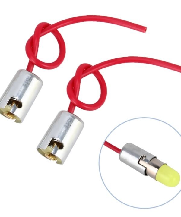 2 PCS BA9S Light Lamp Bulb Holder Base Socket Wire Connector