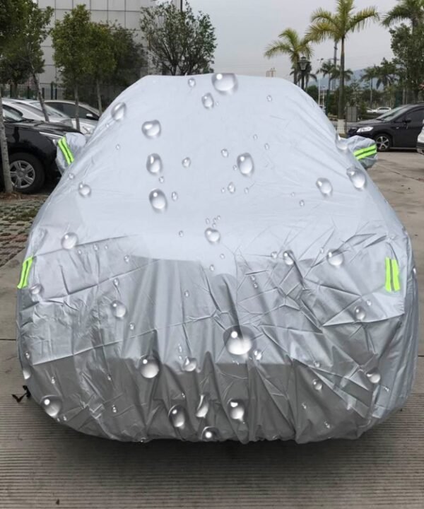 PEVA Anti-Dust Waterproof Sunproof SUV Car Cover with Warning Strips, Fits Cars up to 4.7m(183 inch) in Length