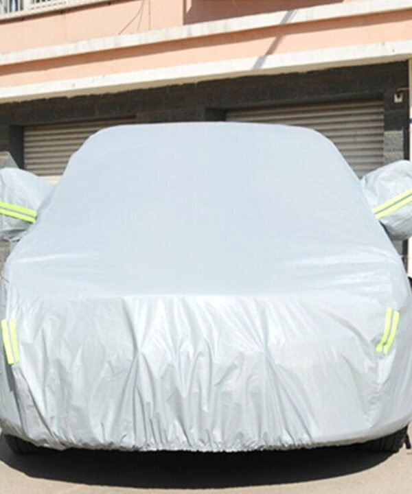 PVC Anti-Dust Sunproof Sedan Car Cover with Warning Strips, Fits Cars up to 4.9m(191 inch) in Length