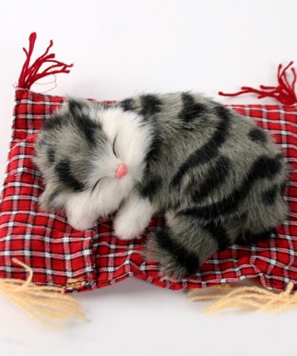 Lovely Simulation Animal Doll Plush Sleeping Cats Toy Cat Mat Doll Decorations Stuffed Toys Car Decoration Crafts, Mat Size: 19*13cm, Cat Size: 14*11cm, CMS4172A, CMS4172B, CMS4172C, CMS4172D