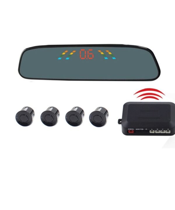 PZ-306-W Car Parking Reversing Buzzer 4.3inch LCD Screen Reverse Parking Sensors Automatic Wireless Parking Wireless Alarm Assistance System with 4 Rear Radar