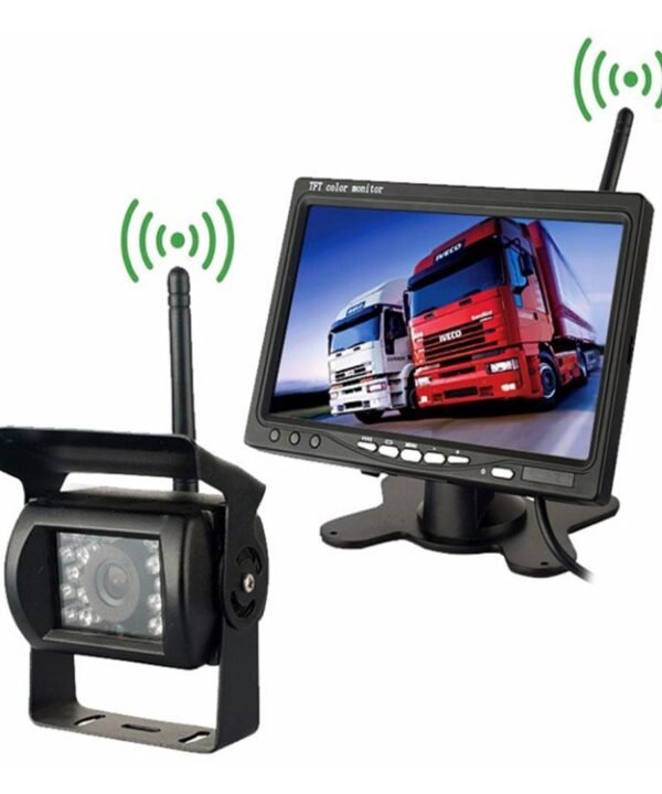 PZ607-W Wireless Vehicle Truck Backup Camera and Monitor Infrared Night Vision Rear View Camera with 7 inch HD Monitor for RV Trailer