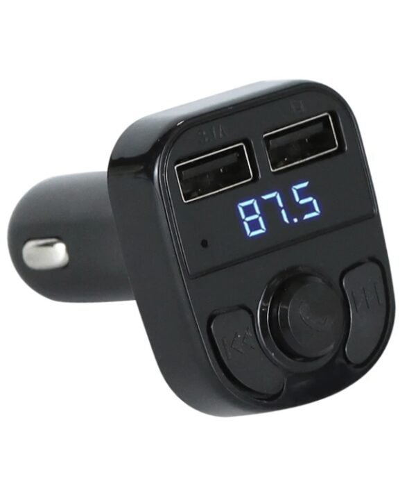 X8 Car MP3 Wireless Stereo Music Player Full Frequent FM Transmitter Wireless Car Charger Adapter with Dual USB Ports Digital Display Support U Disk and TF Card Wireless Headset for Mobile Phone