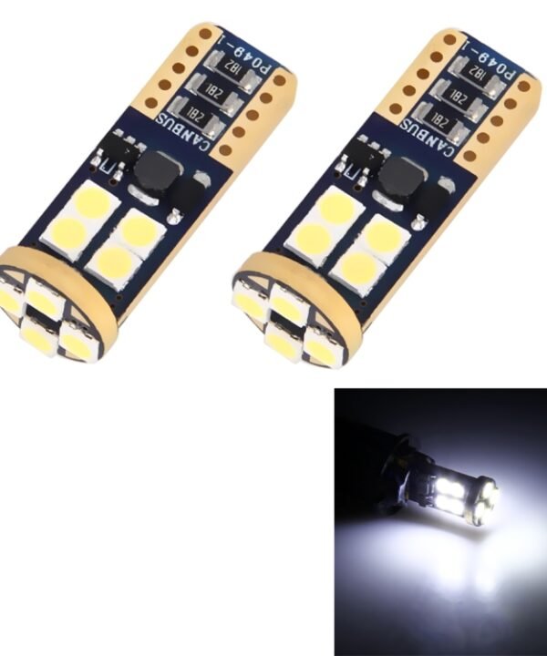 2 PCS T10/W5W/194/501 4W 280LM 6000K 12 SMD-2835 LED Bulbs Car Reading Lamp Clearance Light with Decoder, DC 12V
