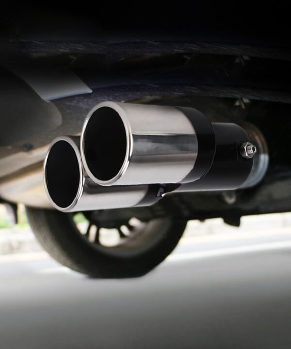 Universal Car Styling Stainless Steel Straight Double Outlets Exhaust Tail Muffler Tip Pipe, Straight Double