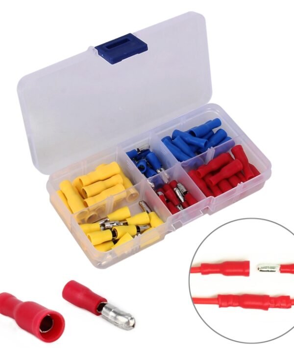 60 in 1 Mixed Cold Press Electrical Insulated Terminals Bullet Solderless Crimp Connectors Kit