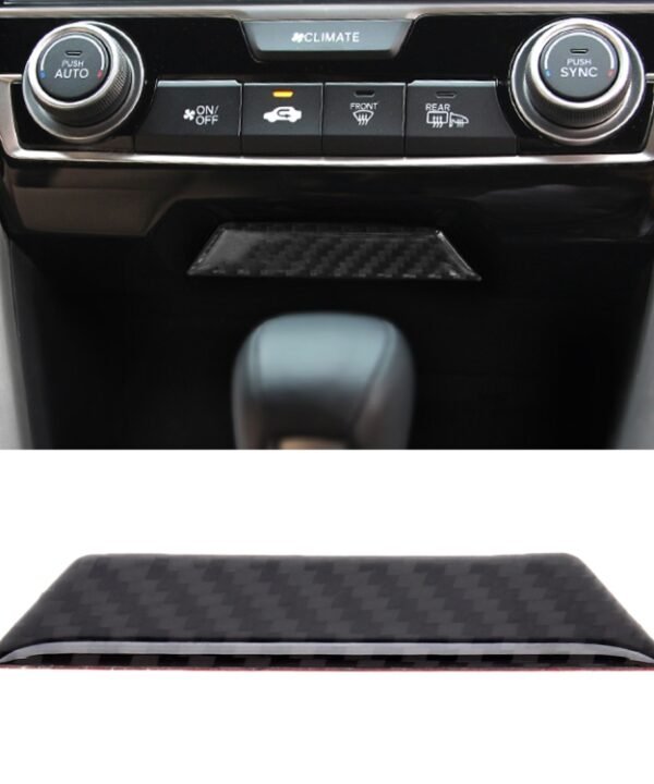 Carbon Fiber Trim Central Control Gears Shift Panel Decorative Sticker for Honda Civic 10th Gen 2016-2019