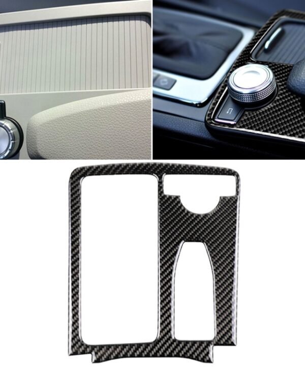 Car Carbon Fiber Right Drive Gear Position Panel Decorative Sticker for Mercedes-Benz W204 2007-2013 / W212 2010-2012