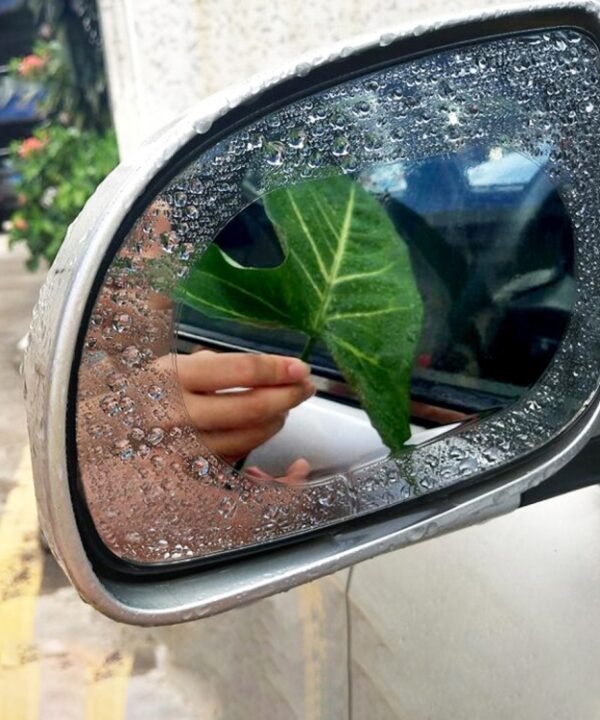 Car Oval PET Rearview Mirror Protective Window Clear Anti-fog Waterproof Rain Shield Film, Size:10x15cm