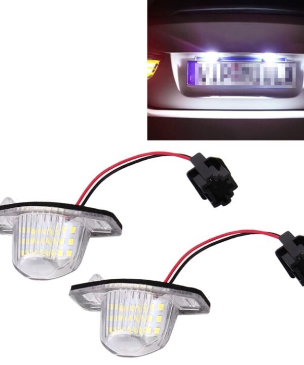 2 PCS DC 12V 2W 120LM 6000K LED License Plate Light 18-SMD 3528 Bulbs Lamps for Honda JAZZ(FIT) 02-17, Odyssay 08-17, Stream 01-05, CR-V 07-17
