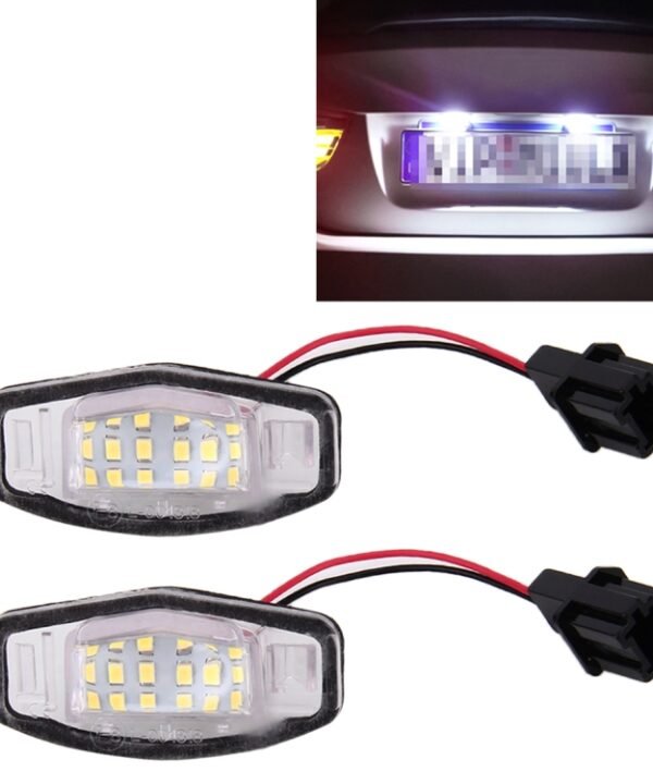2 PCS DC 12V 2W 120LM 6000K LED License Plate Light 18-SMD Bulbs Lamps for Honda Civic VII4/5D 01-05, VIII 06-17, City 4D 03-09, Lengend 99-04
