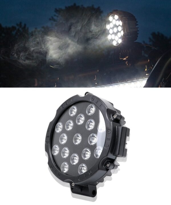 2 PCS 51W 3500LM 6500K White Light  17 LED Waterproof Car Boat Marine Work Lights Spotlight LED Bulbs, 30 Degrees Adjustable, DC 10-30V, 51W, Spot Light+51W