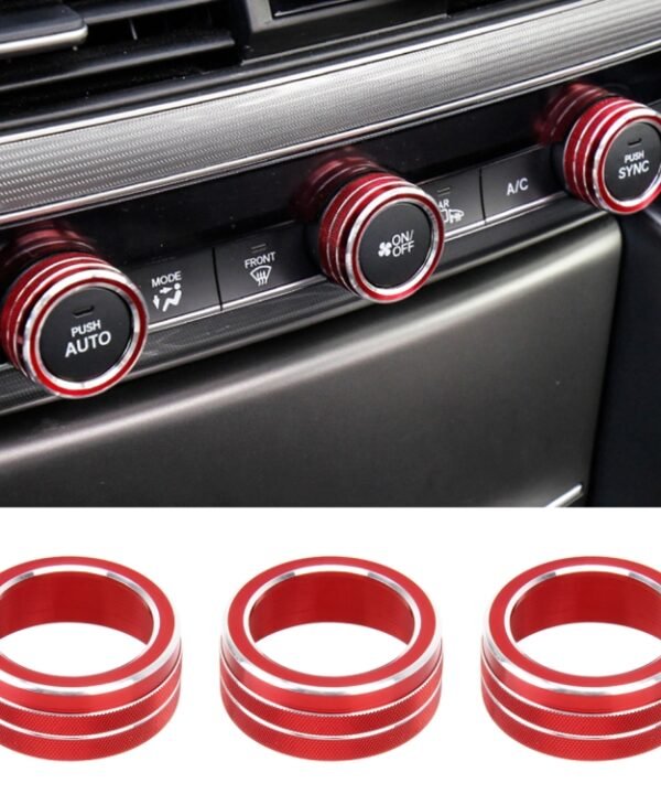 3 PCS Car Aluminum Alloy Air Conditioner Knob Case for Honda Tenth Generation Accord, For Honda Tenth Generation Accord(Red), For Honda Tenth Generation Accord(Blue)