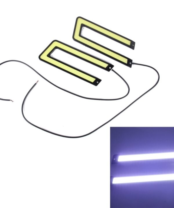 2 PCS DC 12V 10W 800LM 5500K COB Car DRL Daytime Running Lights Lamp,Cable Length:50cm, DC 12V 10W